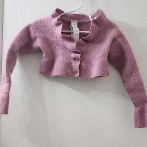 ALO Yoga Dusty Rose Cashmere Kid's Cardigan, Size Small.